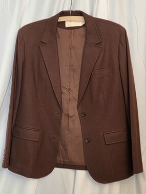 Vintage Pendleton Women's 100% Wool Chocolate Brown 2 button Blazer 80s USA sz14